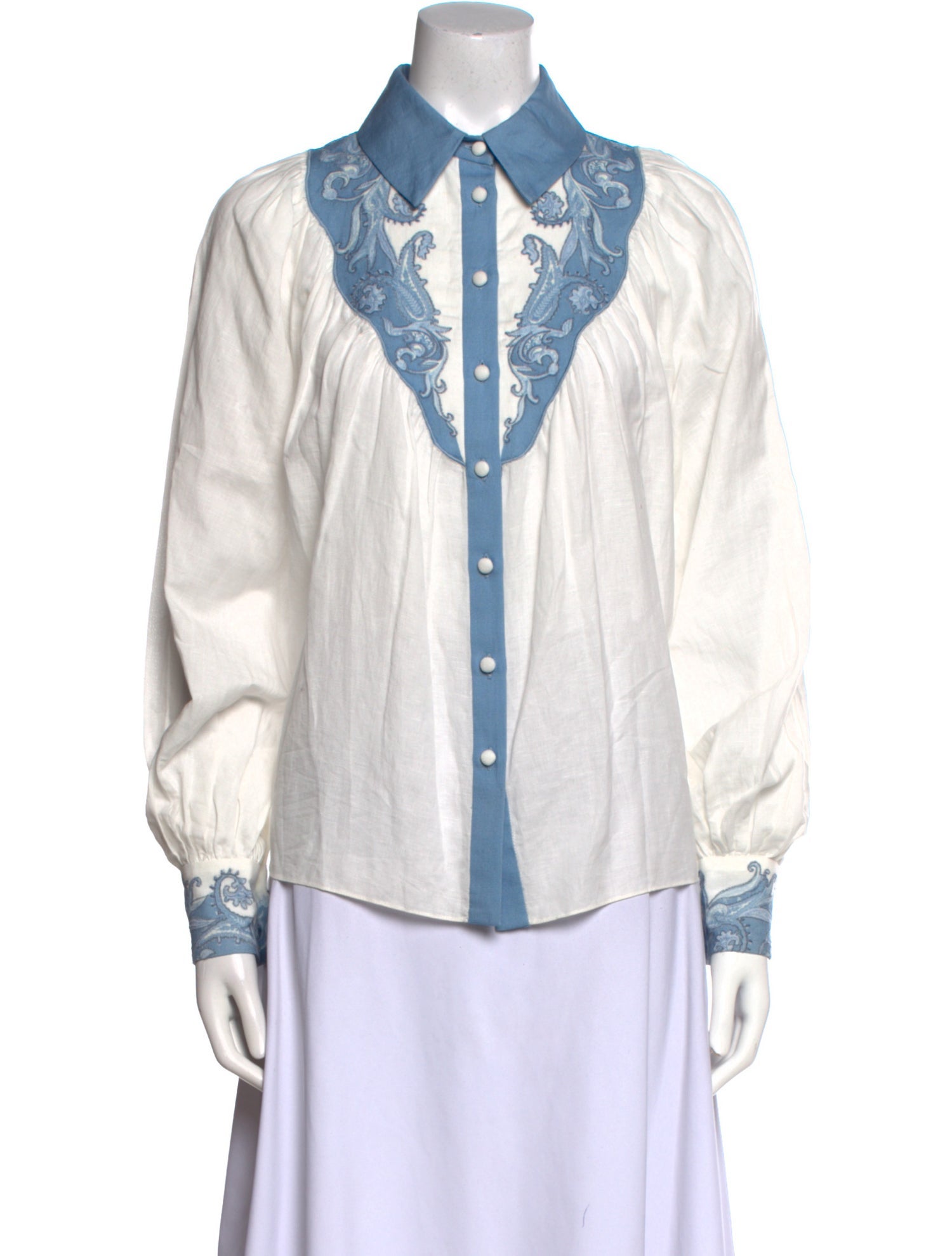 Hemant and Nandita Linen Printed Button-Up Top