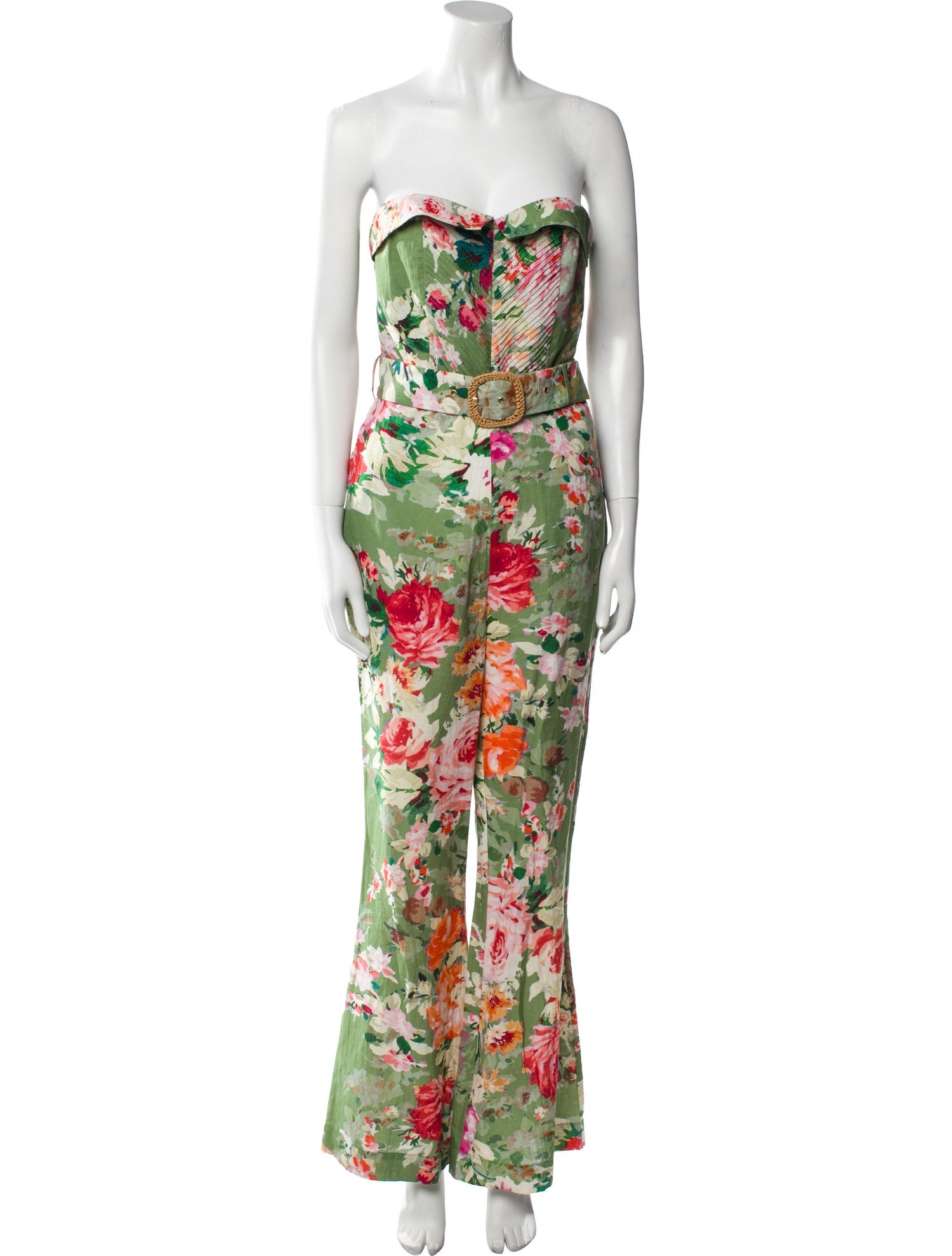 Hemant and Nandita Floral Print Strapless Jumpsuit