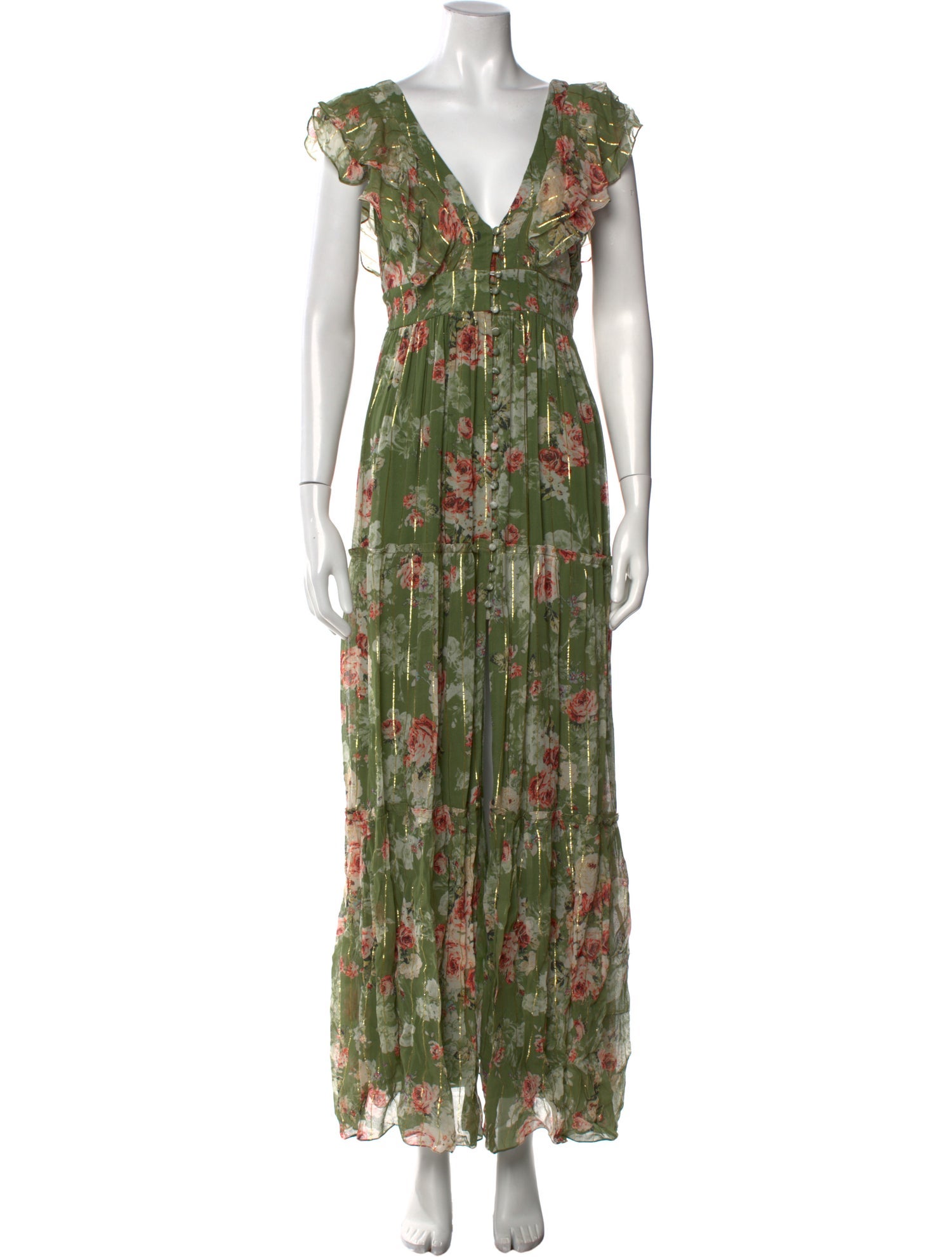 Hemant and Nandita Floral Print Long Dress w/ Tags