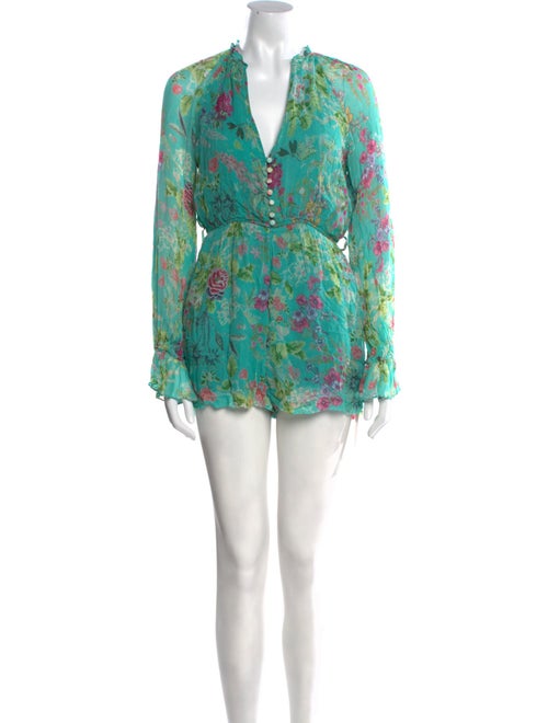 Hemant and Nandita Printed Plunge Neckline Romper