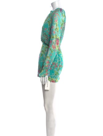 Hemant and Nandita Printed Plunge Neckline Romper