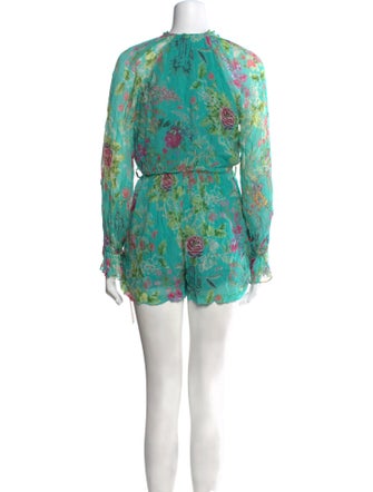 Hemant and Nandita Printed Plunge Neckline Romper