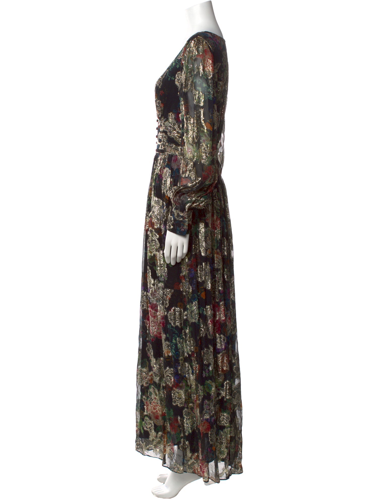 Hemant and Nandita Floral Print Long Dress