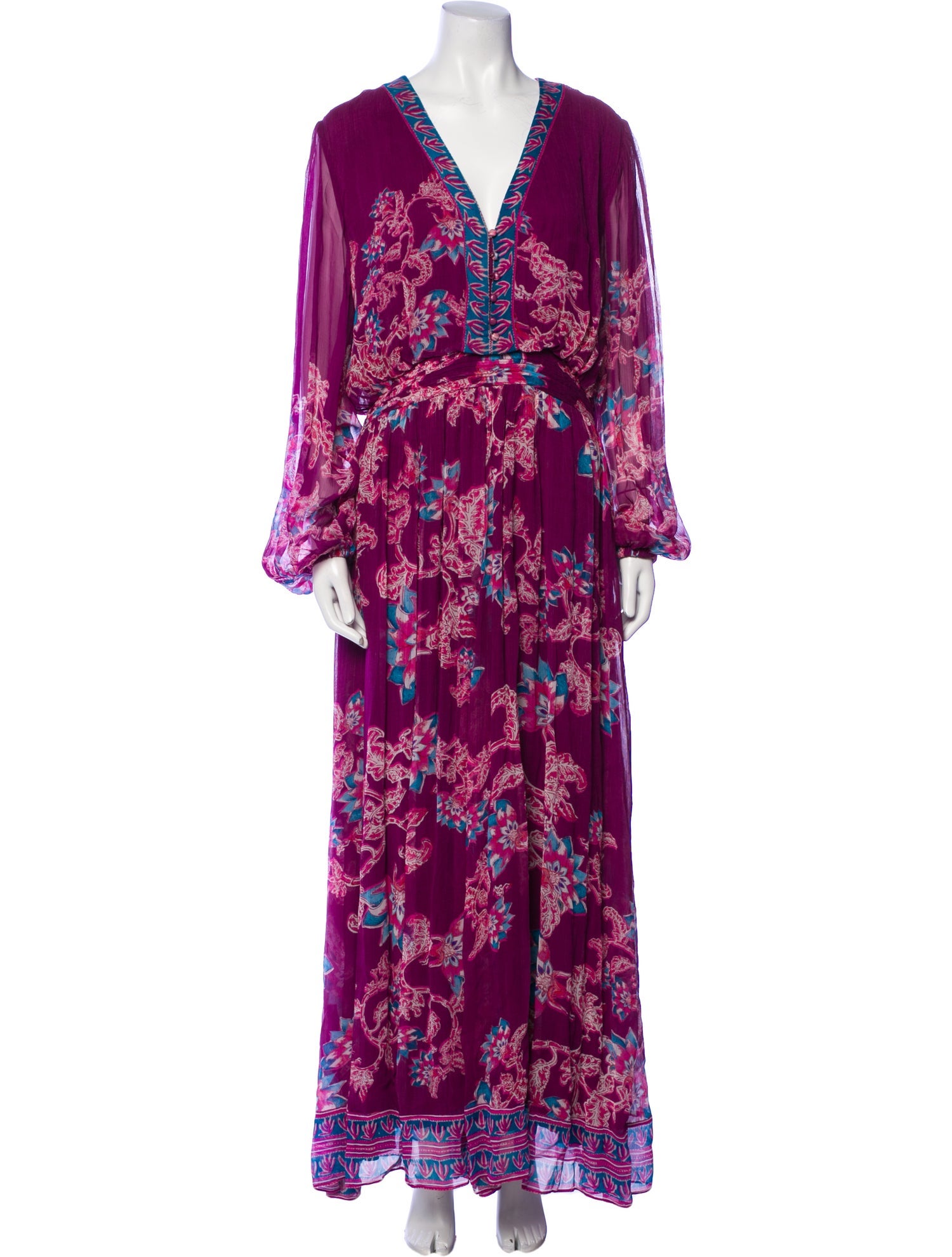 Hemant and Nandita Floral Print Long Dress