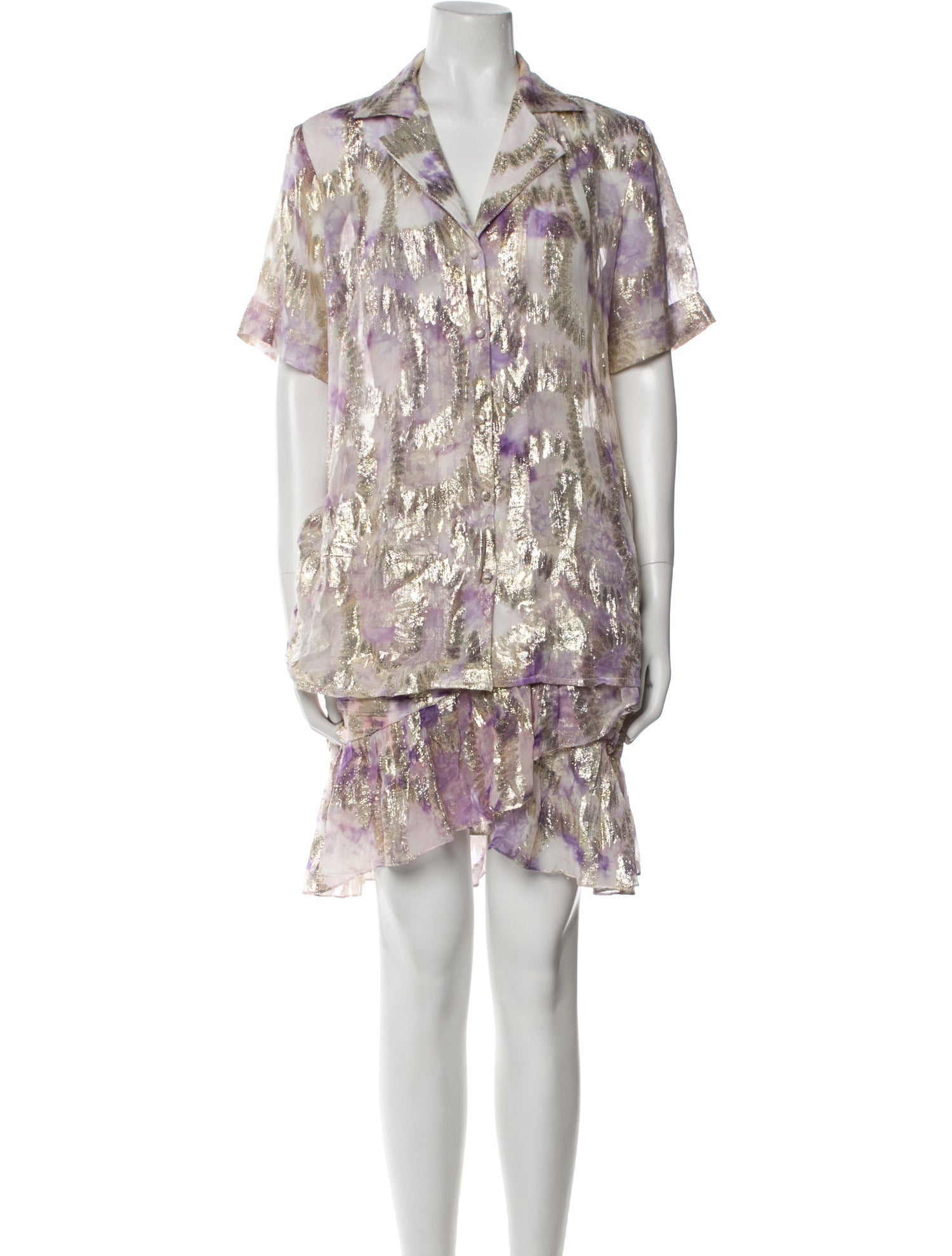 Hemant and Nandita Printed Ruffle Embellishment Skirt Set