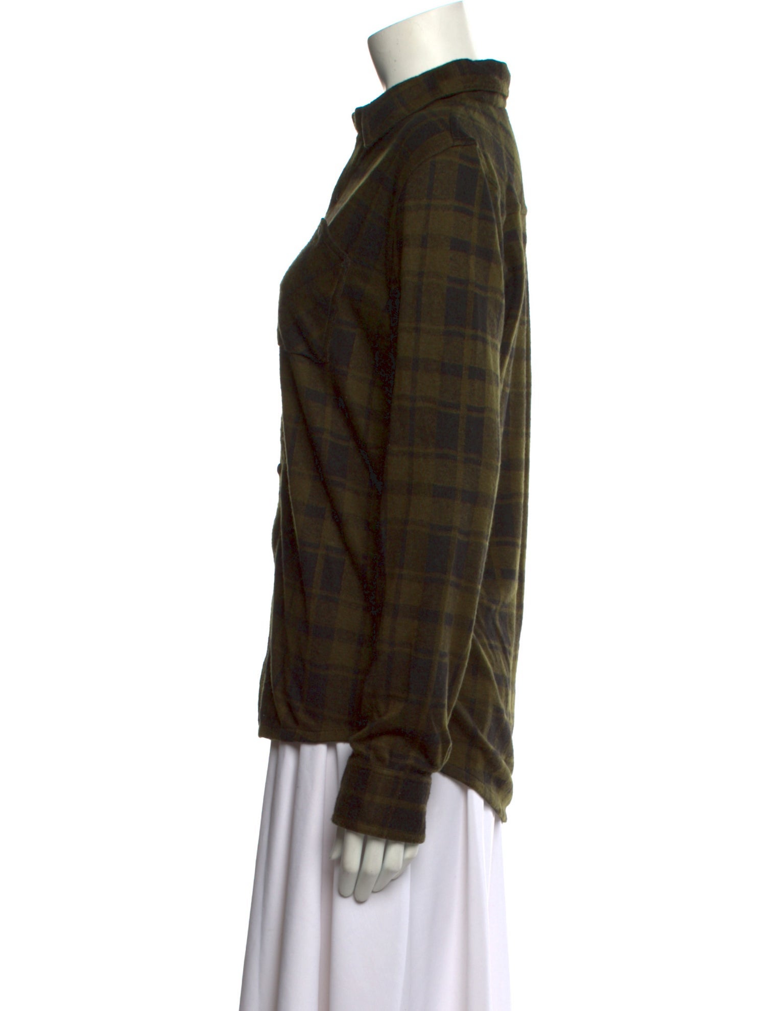 Katharine Hamnett London Plaid Print Long Sleeve Button-Up Top