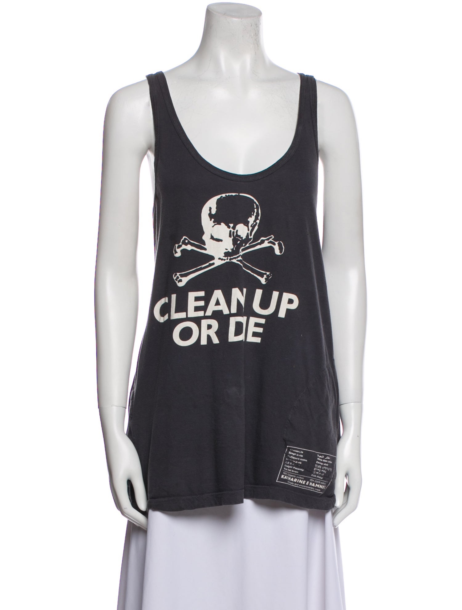 Katharine Hamnett London Graphic Print Scoop Neck Top