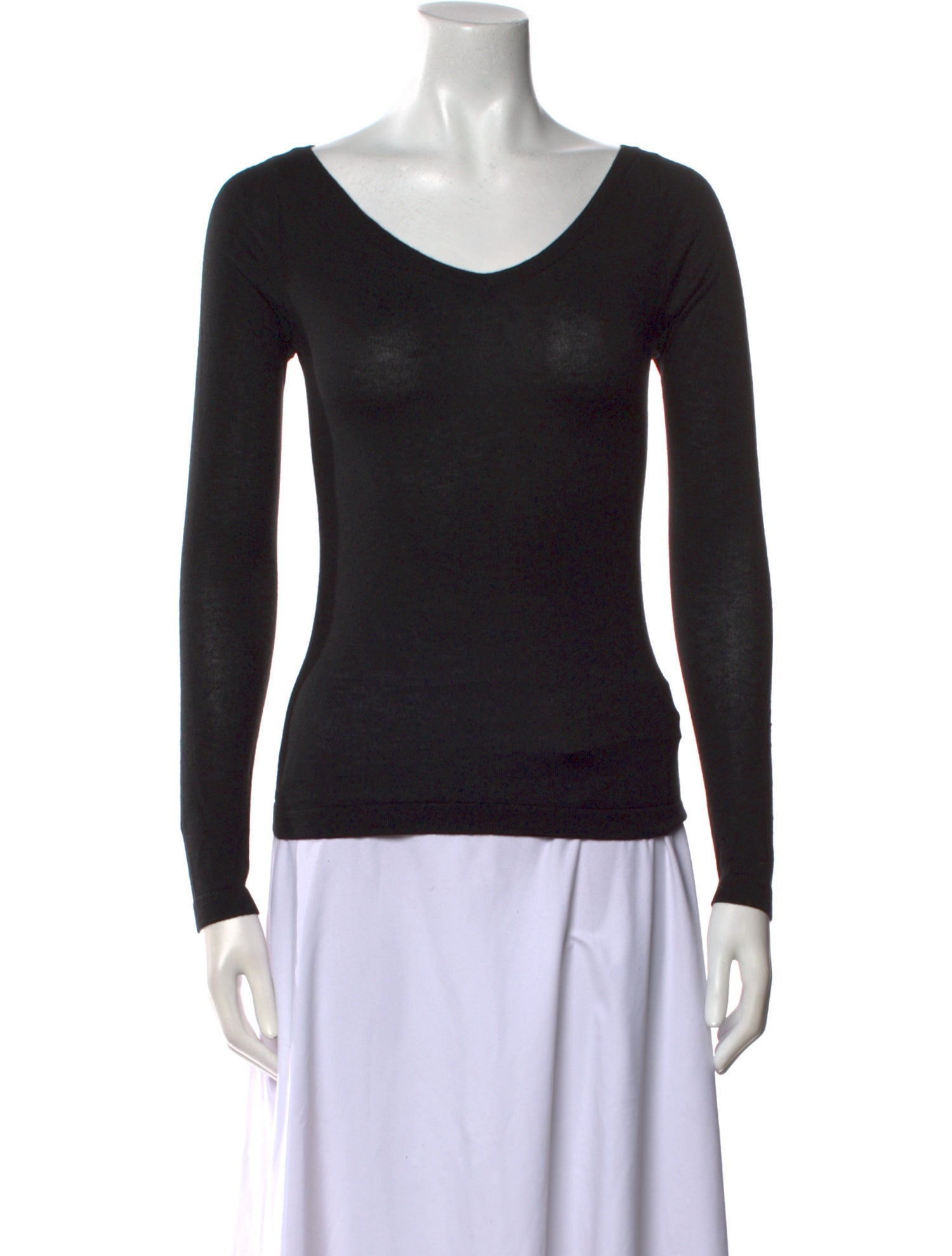 Katharine Hamnett London Scoop Neck Long Sleeve Top