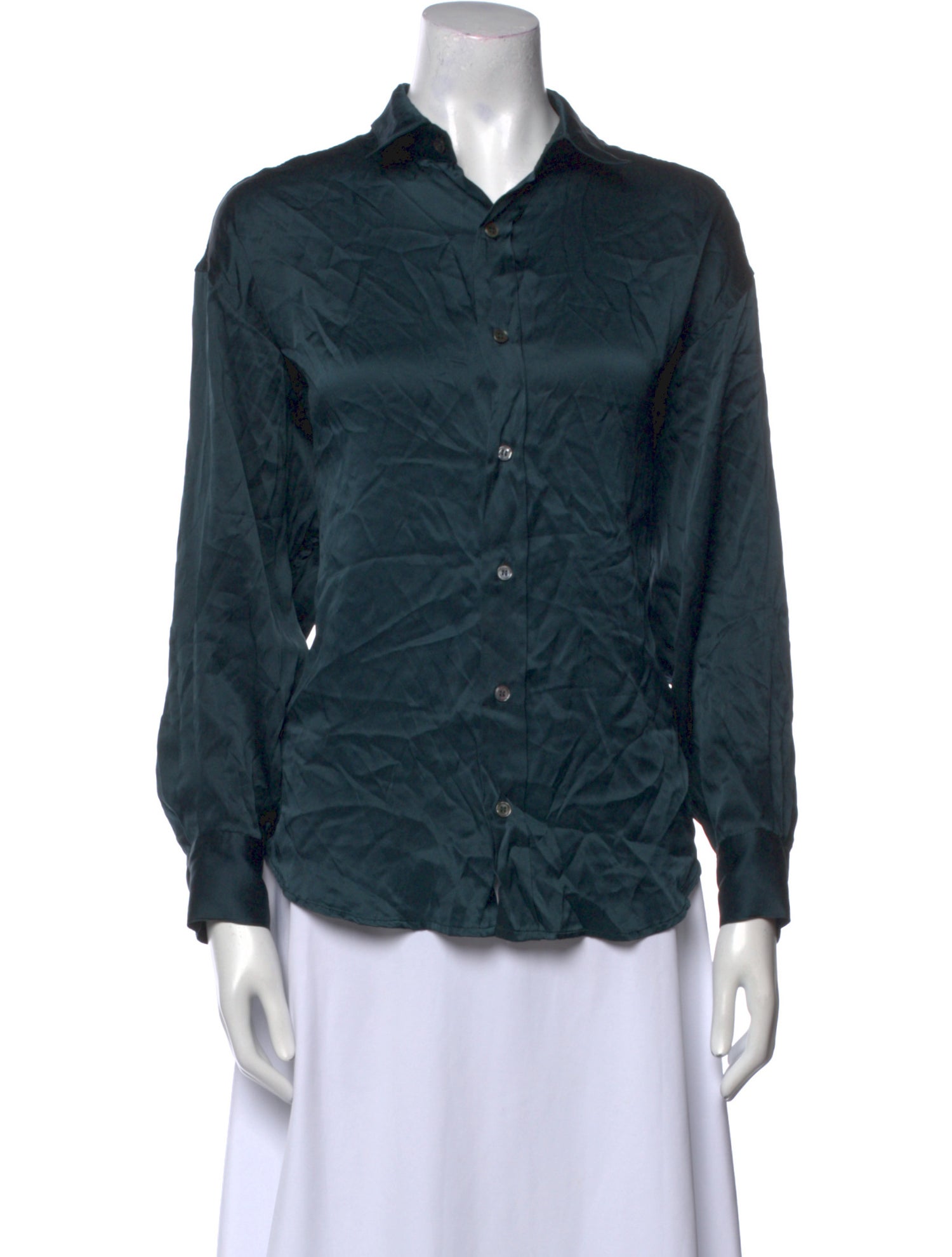 Katharine Hamnett London Silk Long Sleeve Button-Up Top