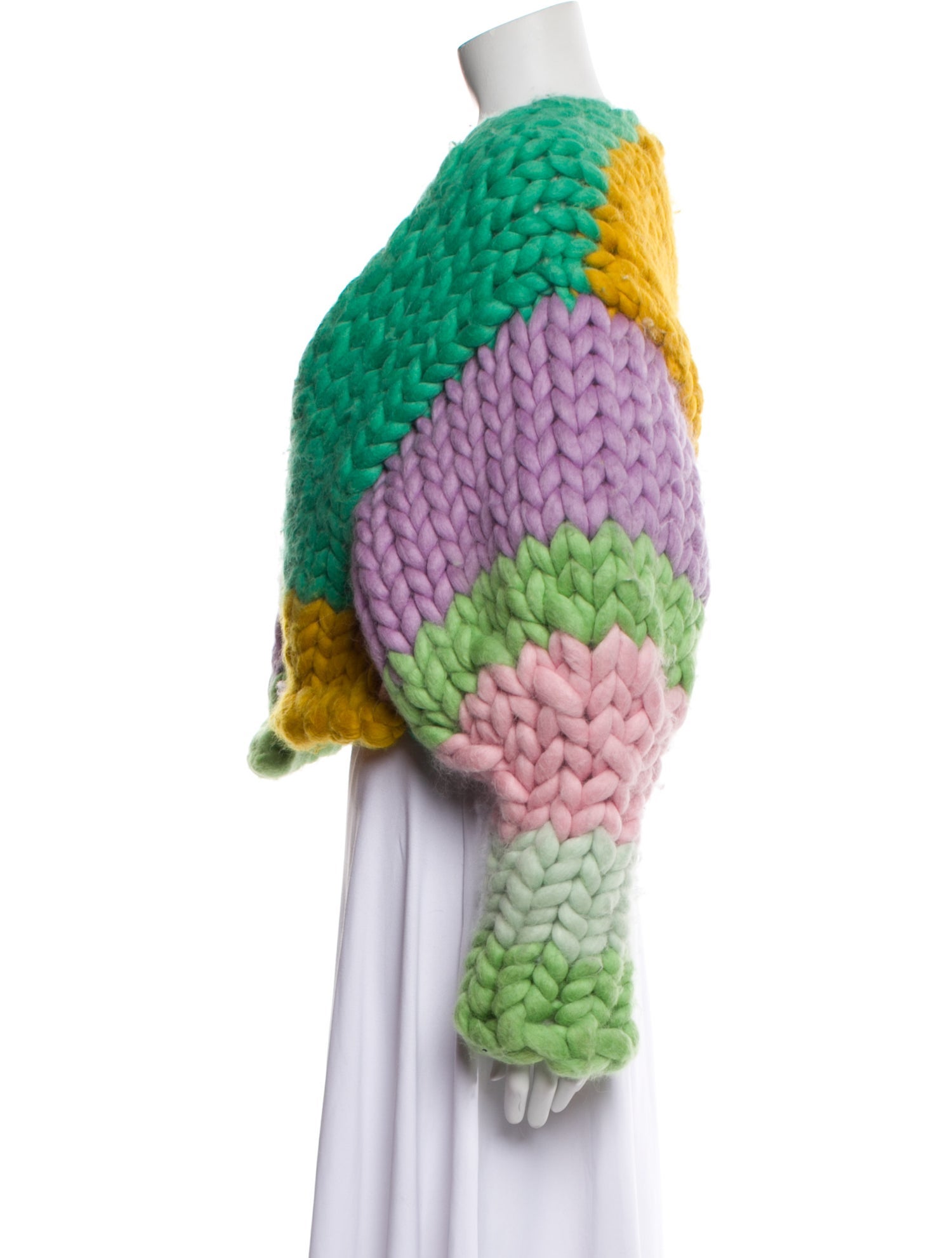 Hope Macaulay Colorblock Pattern Open Front Sweater