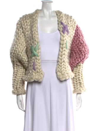 Hope Macaulay Colorblock Pattern Open Front Sweater