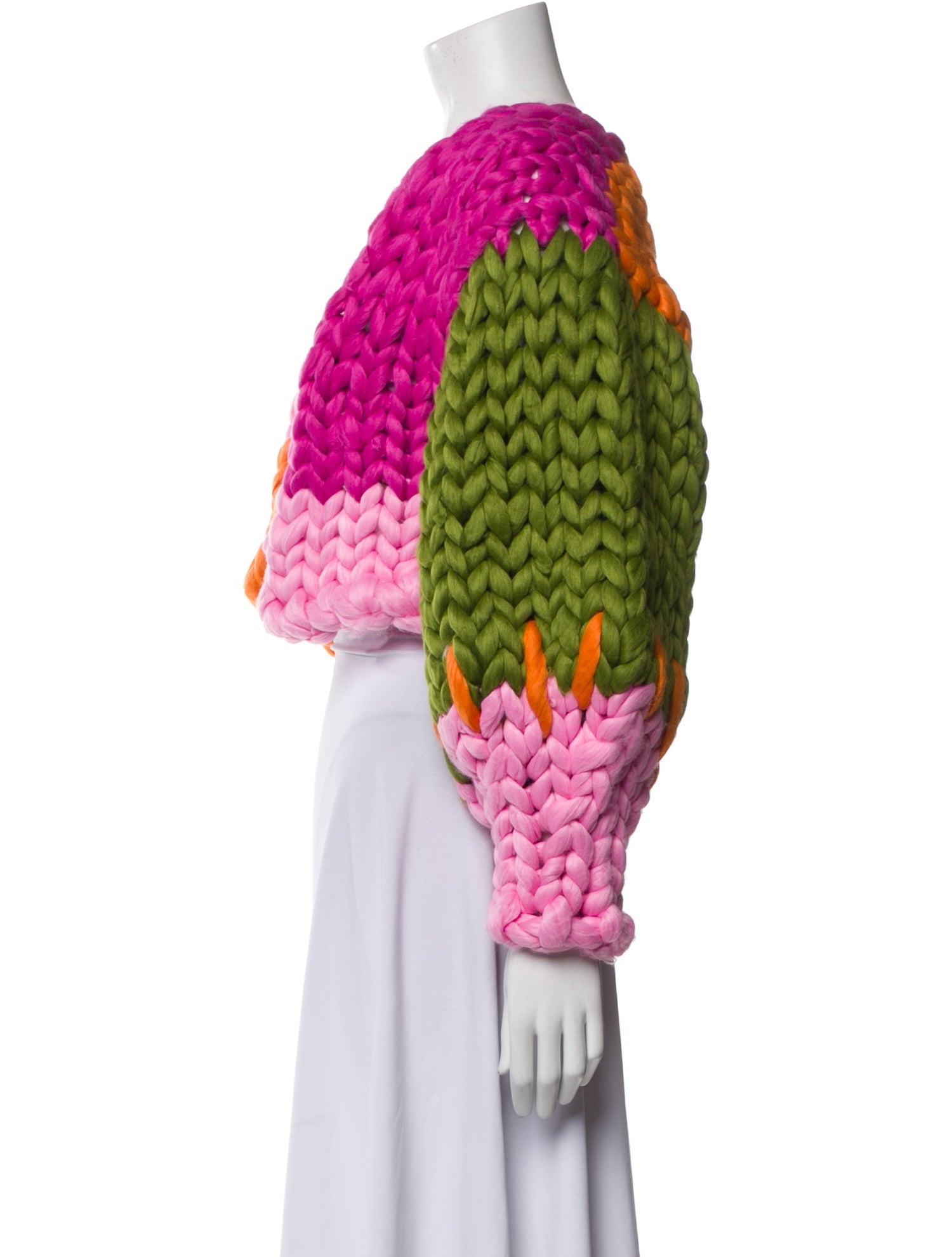 Hope Macaulay Silk Colorblock Pattern Sweater