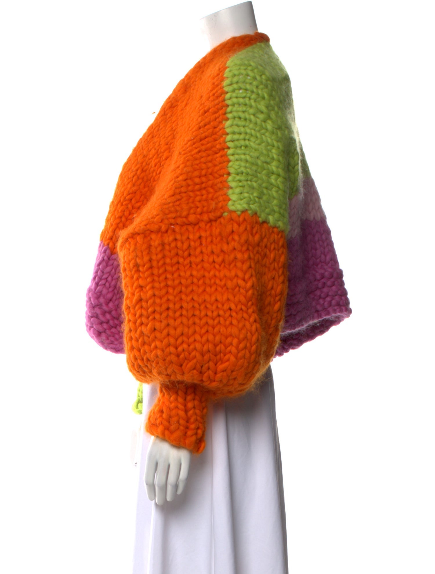 Hope Macaulay Colorblock Pattern Open Front Sweater