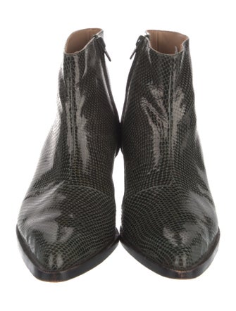 Huma Blanco Embossed Leather Animal Print Western Boots