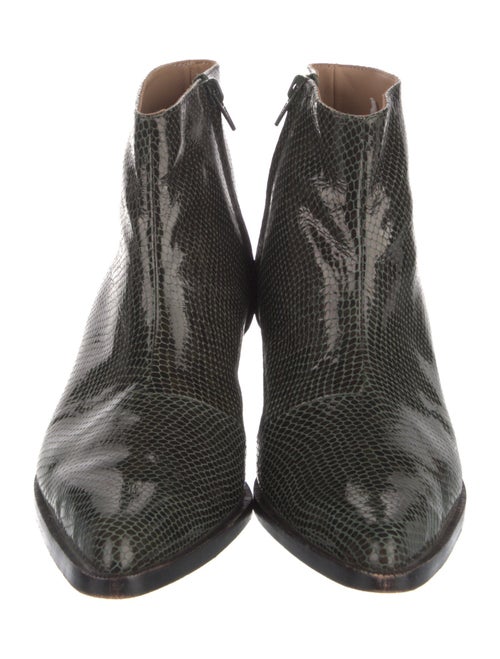 Huma Blanco Embossed Leather Animal Print Western Boots