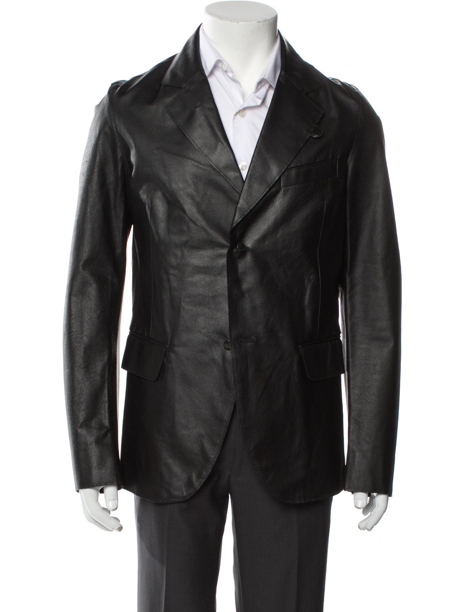 Hannes Roether Leather Peacoat