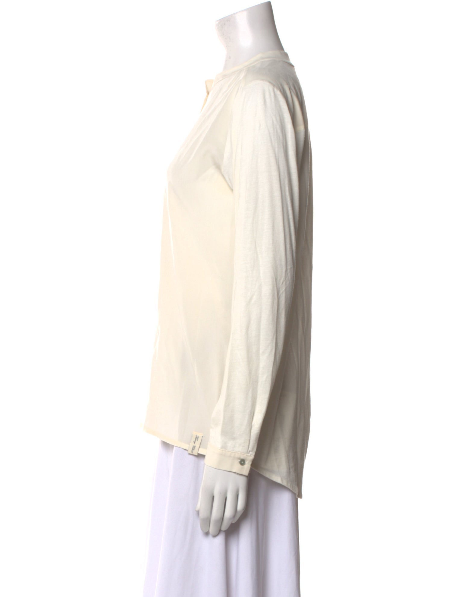 Henry Christ Crew Neck Long Sleeve Button-Up Top