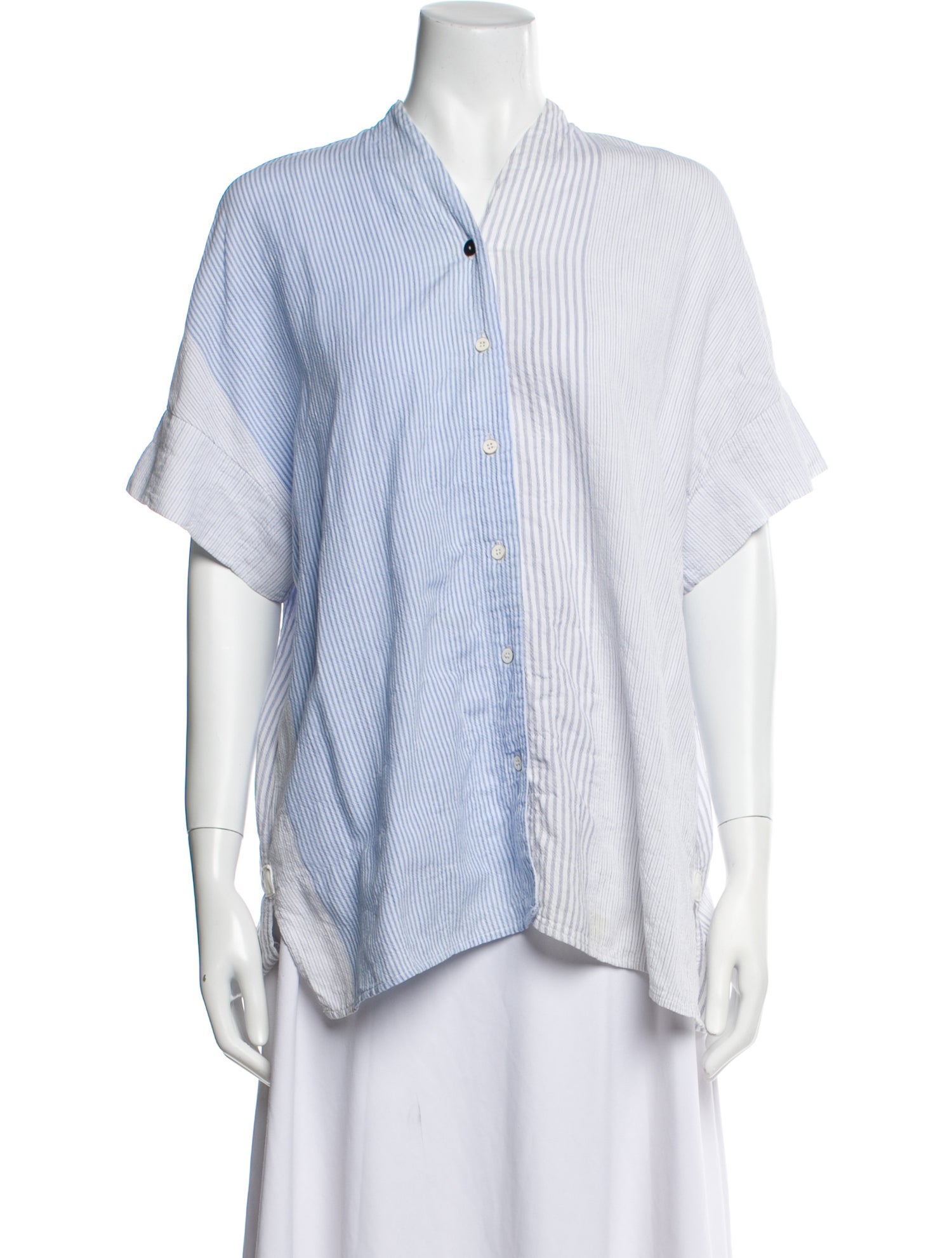 Hannoh Wessel Striped Short Sleeve Button-Up Top