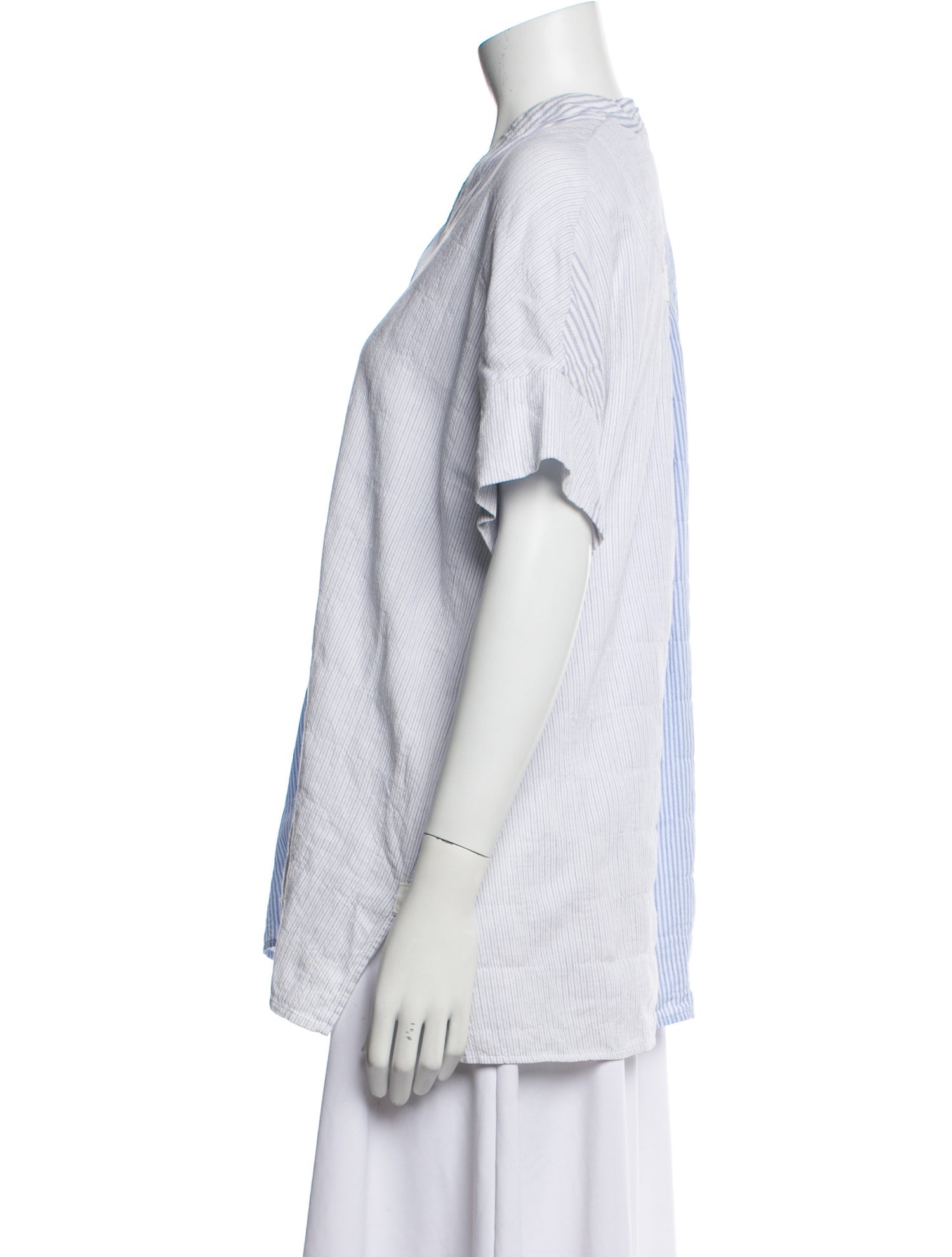 Hannoh Wessel Striped Short Sleeve Button-Up Top