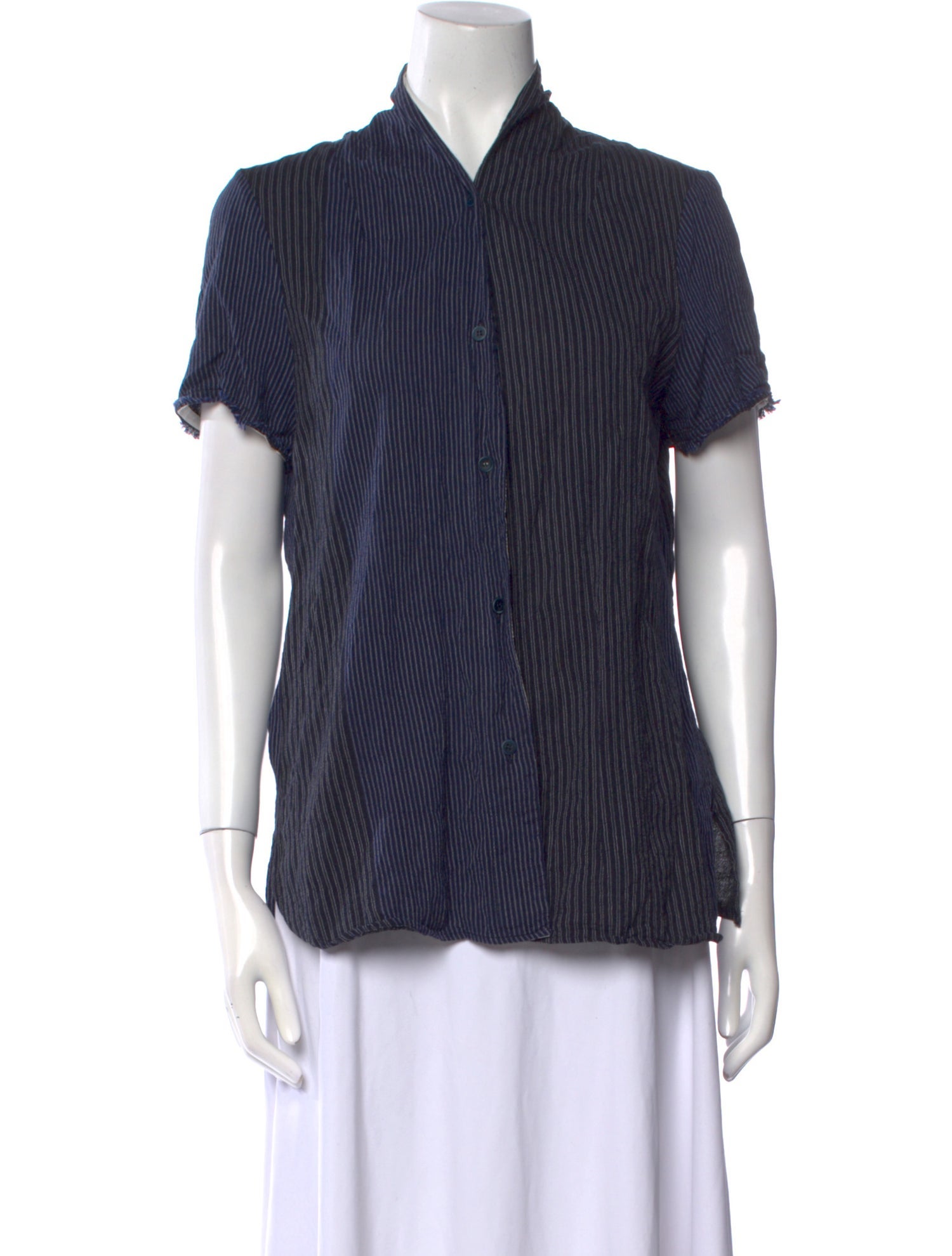 Hannoh Wessel Striped Short Sleeve Button-Up Top