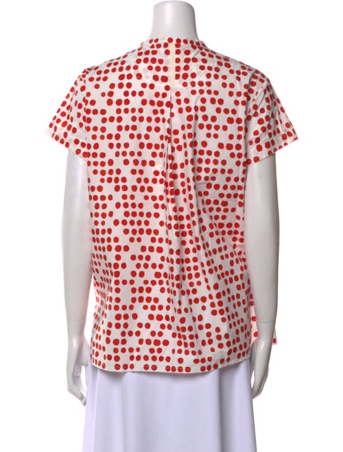 Hannoh Wessel Printed Mock Neck Button-Up Top