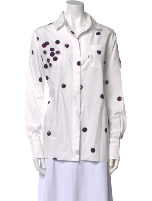 Hannoh Wessel Polka Dot Print Long Sleeve Button-Up Top