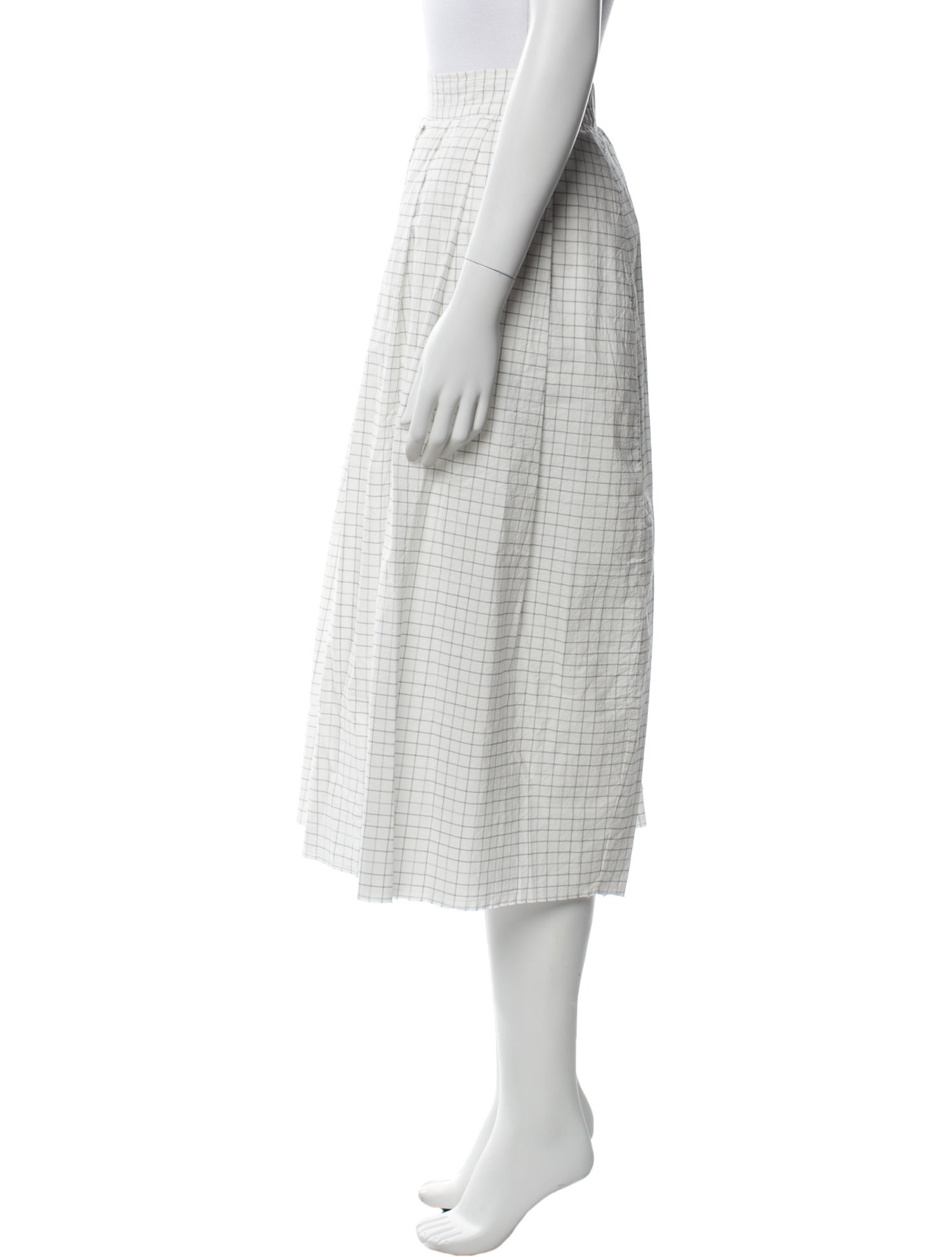 Hannoh Wessel Plaid Print Midi Length Skirt