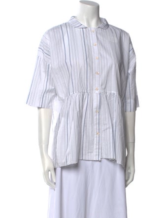 Hannoh Wessel Striped Short Sleeve Button-Up Top