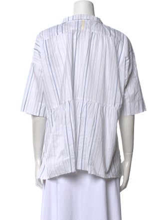Hannoh Wessel Striped Short Sleeve Button-Up Top