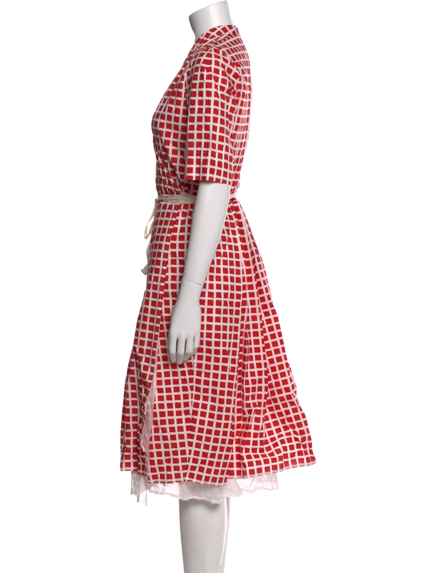 Hannoh Wessel Plaid Print Midi Length Dress