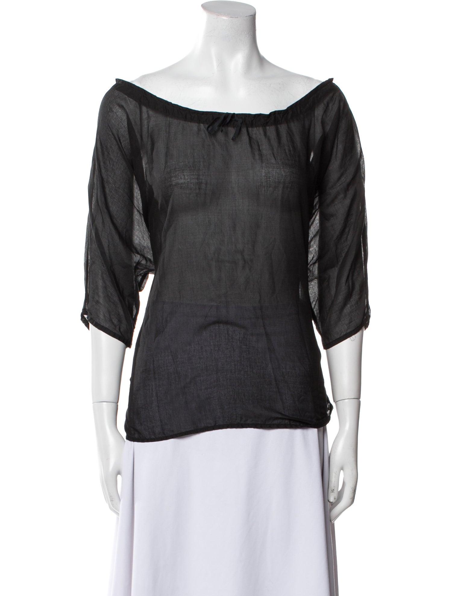 Hannoh Wessel Bateau Neckline Three-Quarter Sleeve Blouse