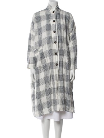 Hannoh Wessel Linen Plaid Print Jacket