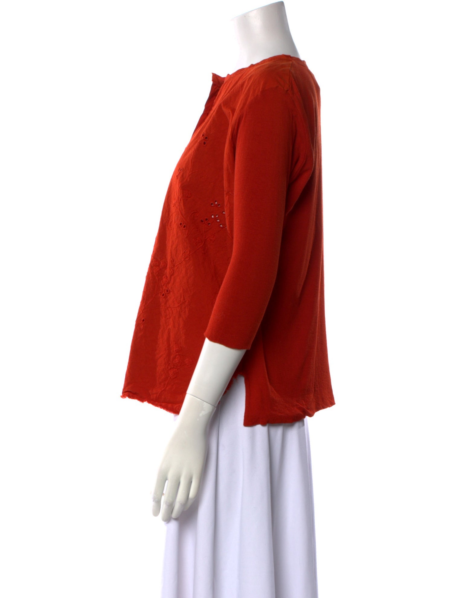 Hannoh Wessel Crew Neck Three-Quarter Sleeve Blouse