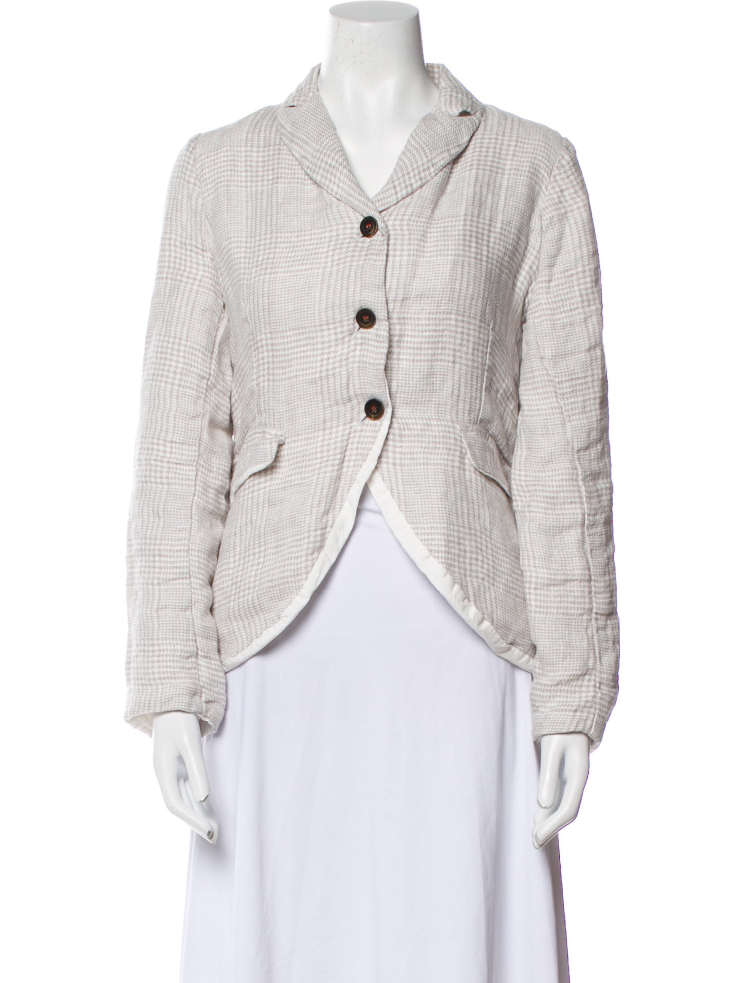 Hannoh Wessel Linen Plaid Print Blazer