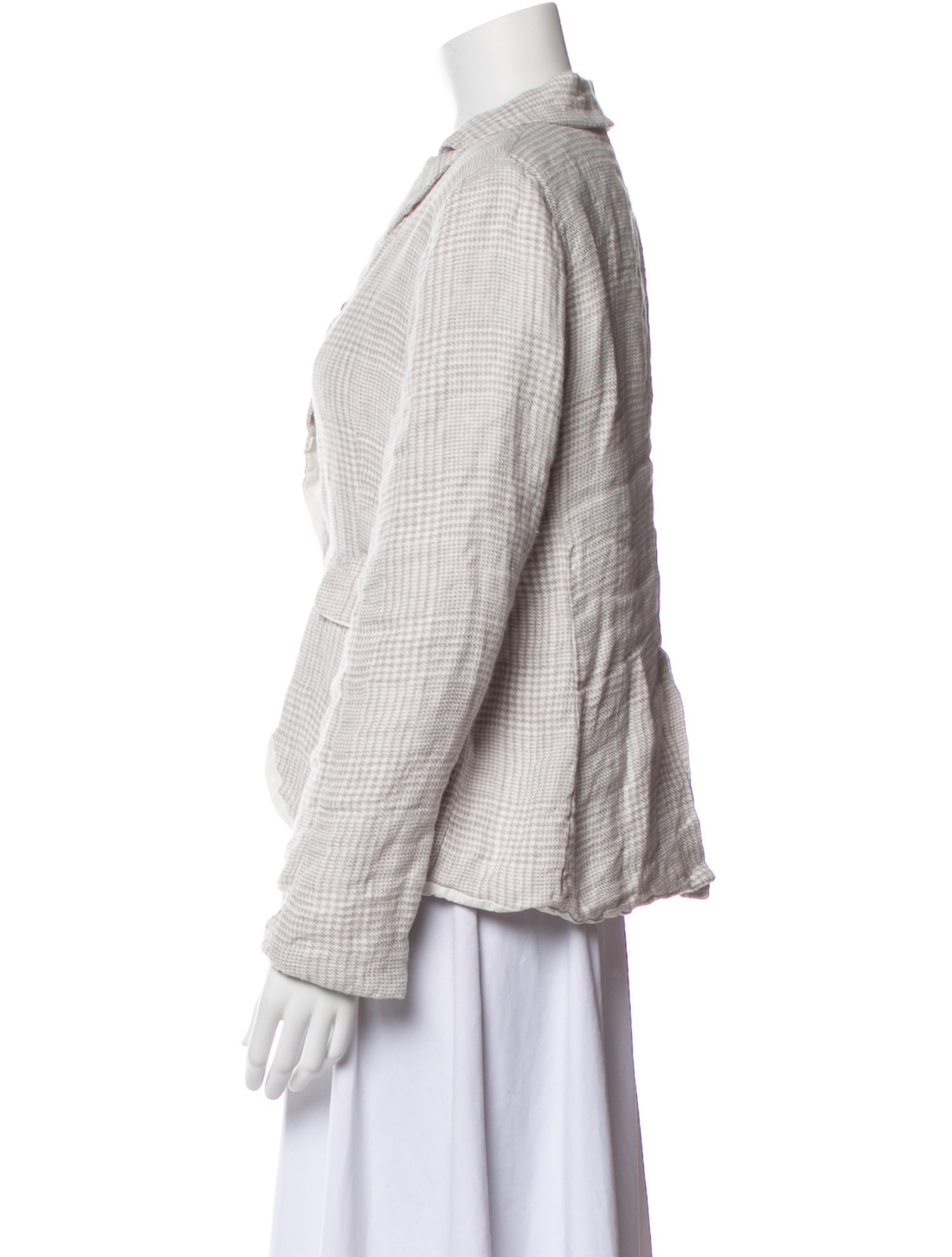 Hannoh Wessel Linen Plaid Print Blazer