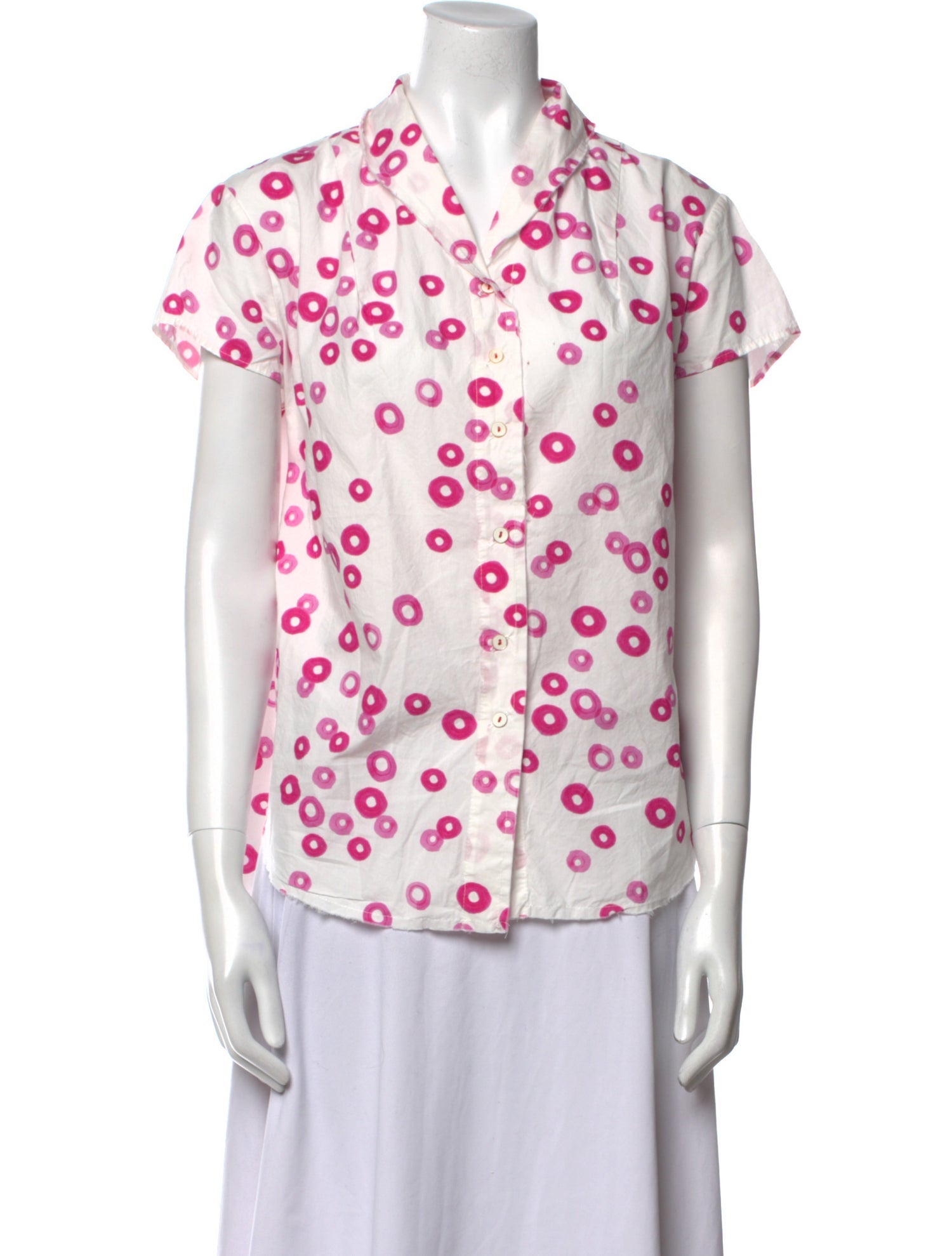 Hannoh Wessel Printed Short Sleeve Button-Up Top