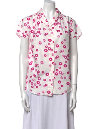 Hannoh Wessel Printed Short Sleeve Button-Up Top