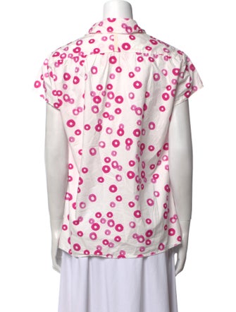 Hannoh Wessel Printed Short Sleeve Button-Up Top