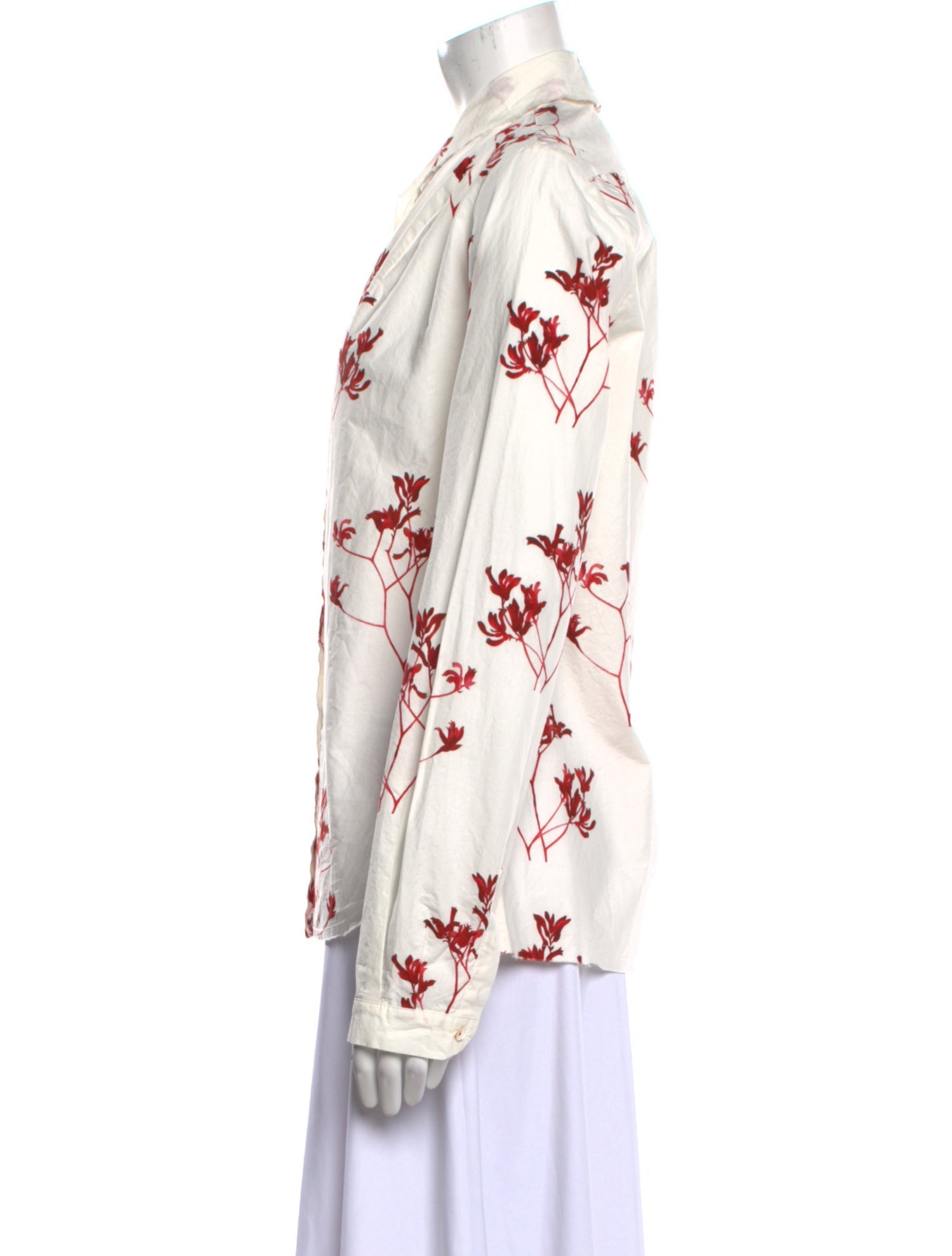 Hannoh Wessel Printed Long Sleeve Button-Up Top