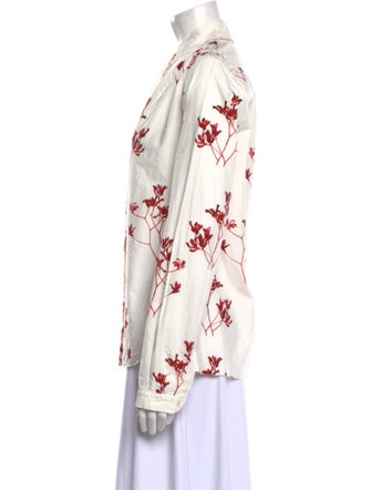 Hannoh Wessel Printed Long Sleeve Button-Up Top