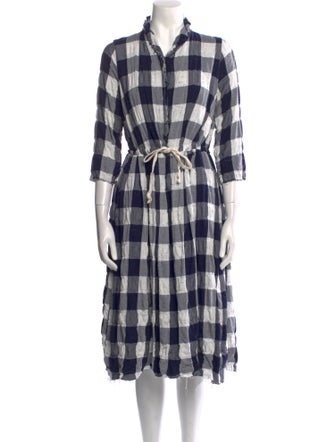 Hannoh Wessel Plaid Print Midi Length Dress