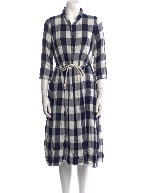 Hannoh Wessel Plaid Print Midi Length Dress