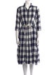 Hannoh Wessel Plaid Print Midi Length Dress