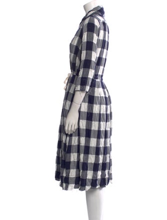 Hannoh Wessel Plaid Print Midi Length Dress