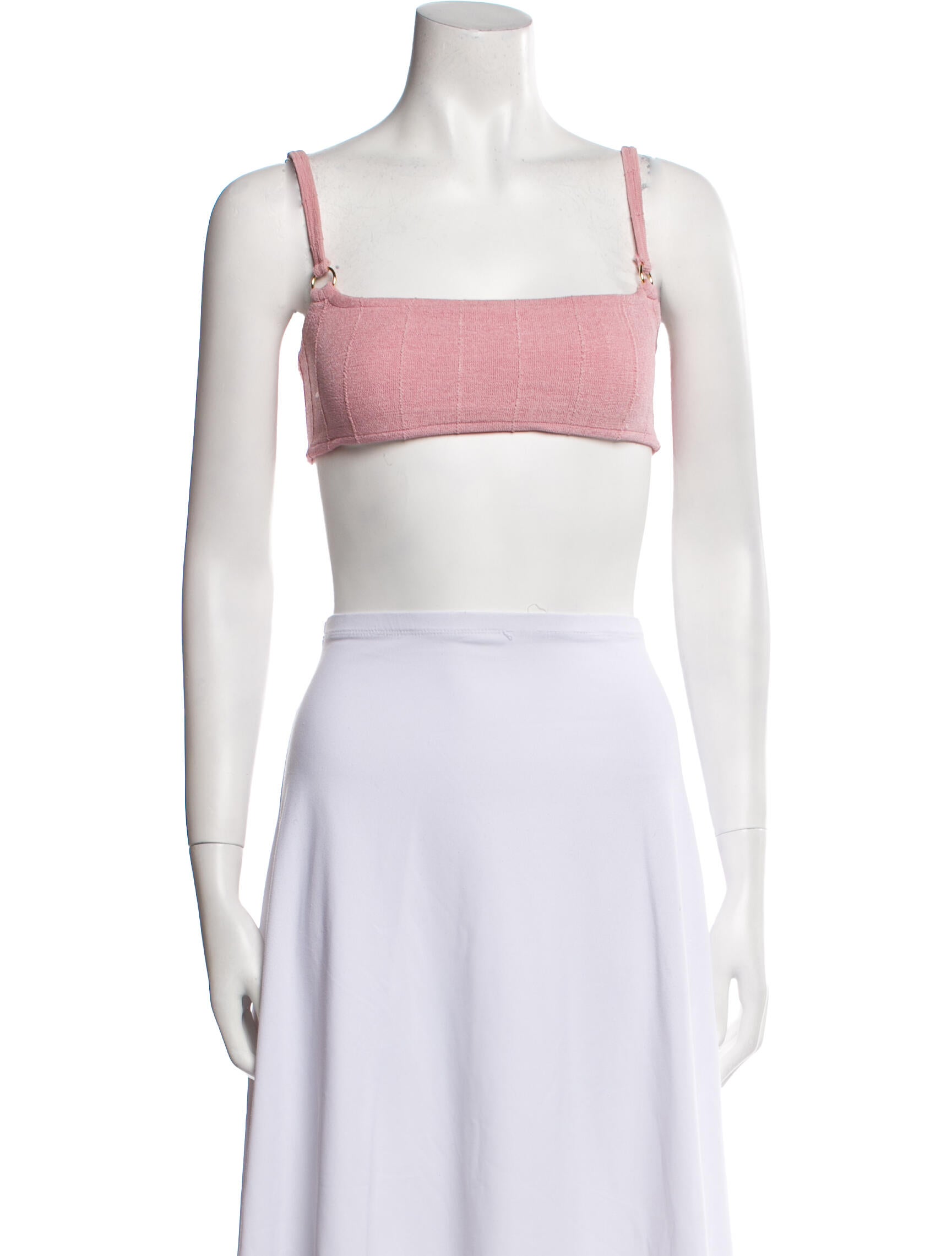 Hunza G Square Neckline Sleeveless Crop Top