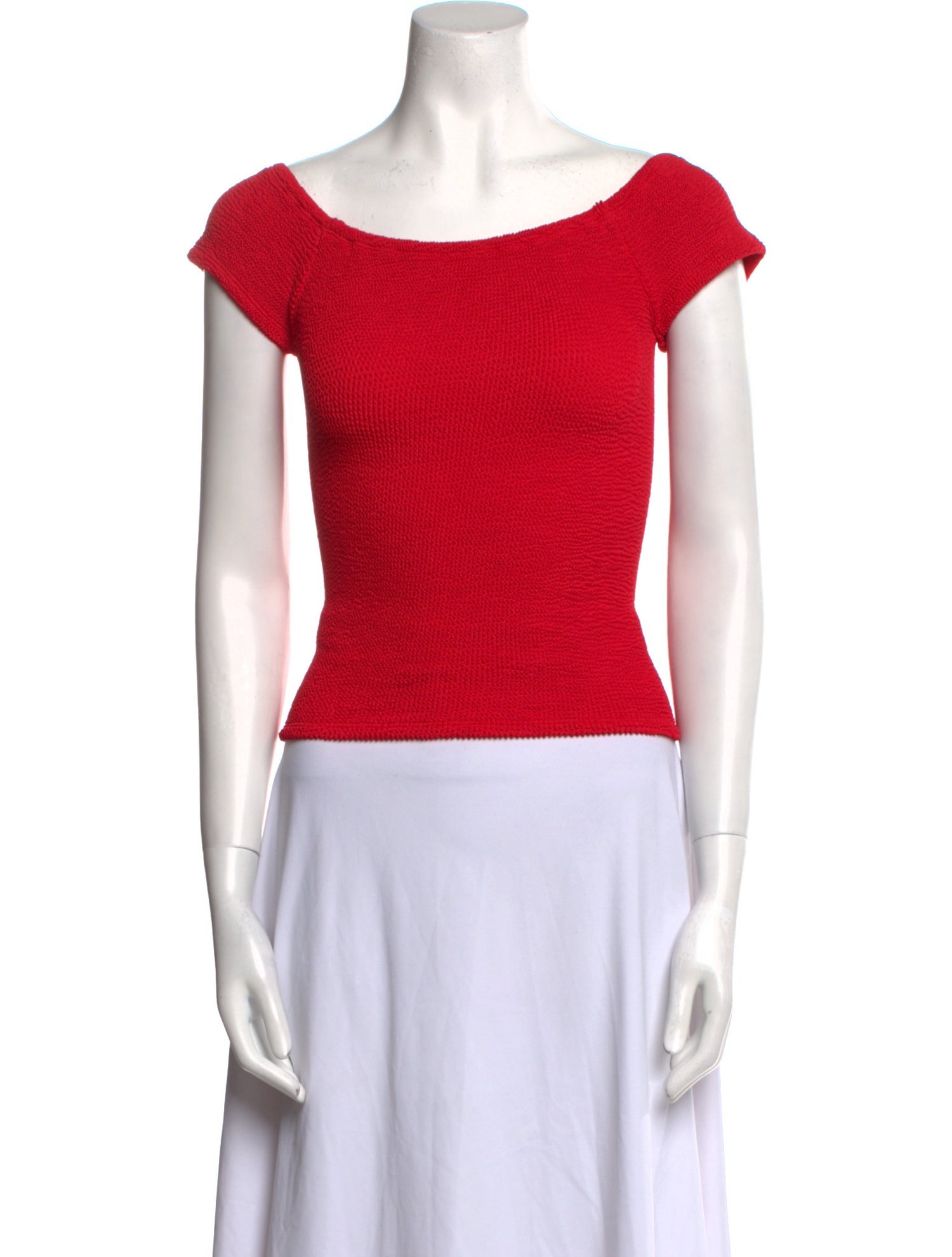 Hunza G Bateau Neckline Short Sleeve Top w/ Tags