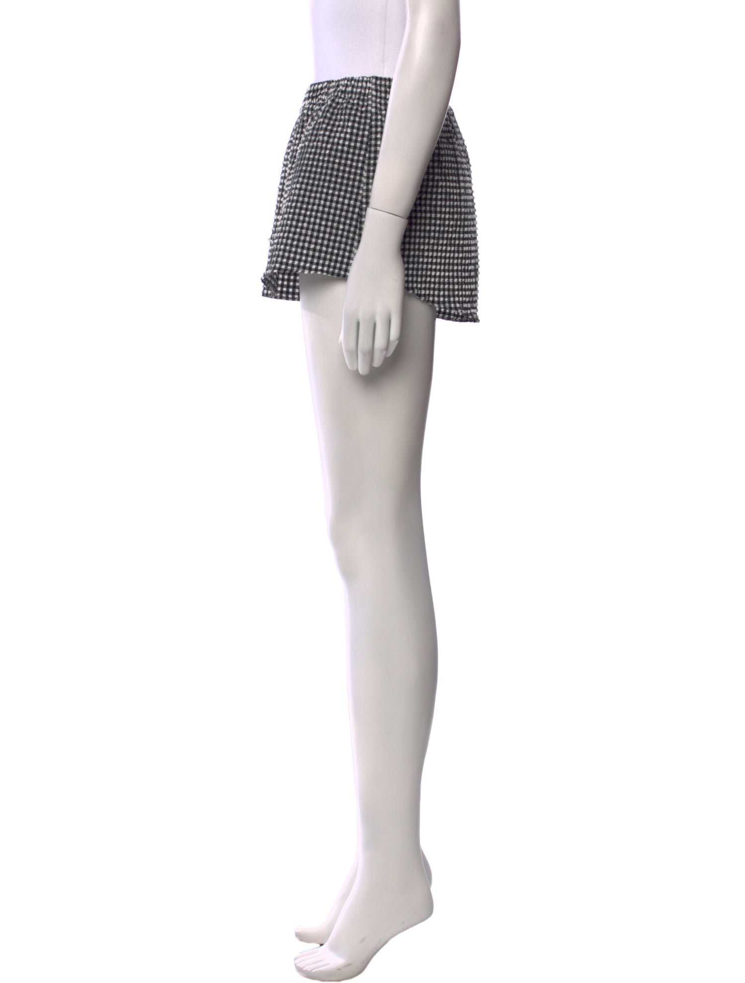 Hunza G Plaid Print Mini Shorts