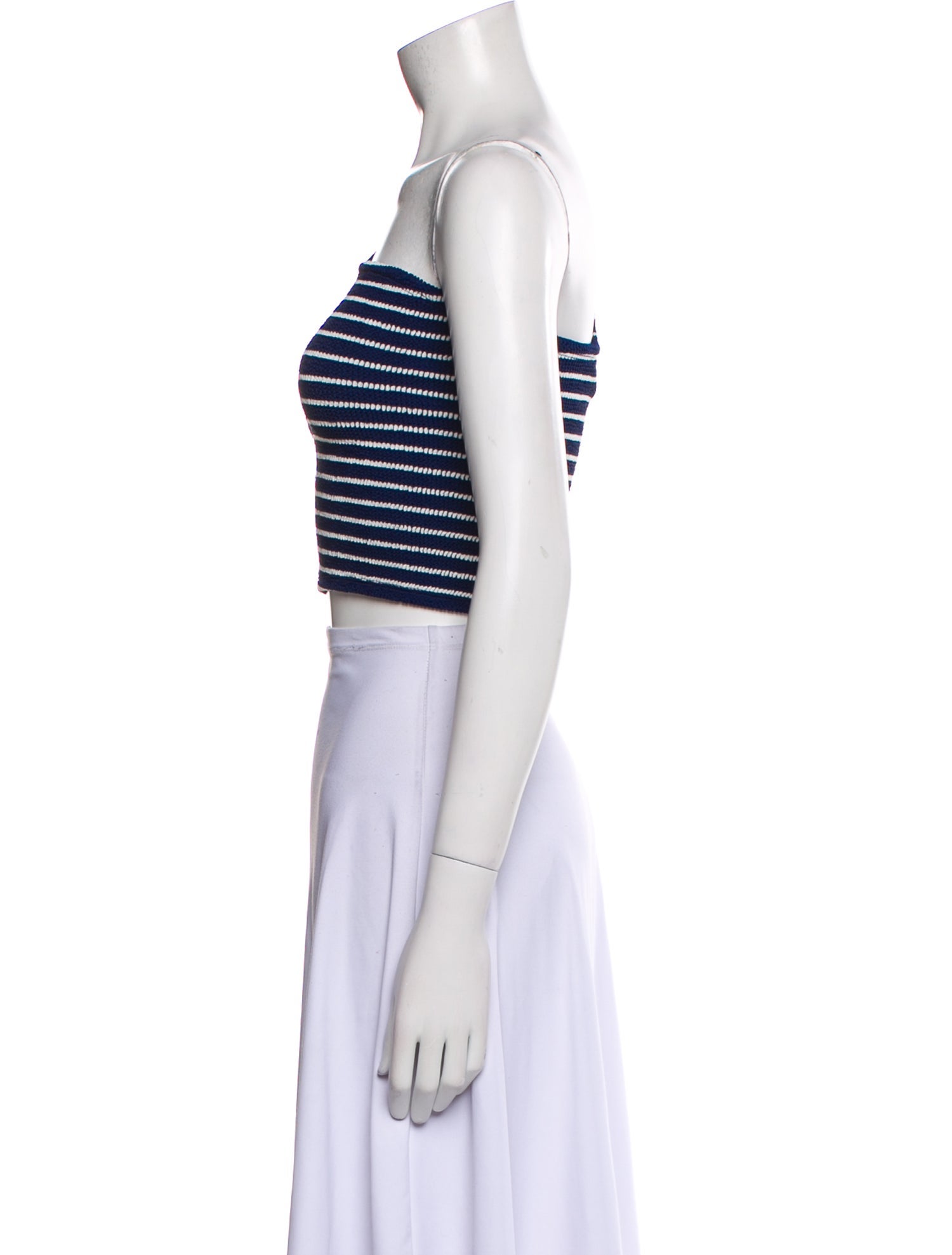 Hunza G Striped One-Shoulder Crop Top