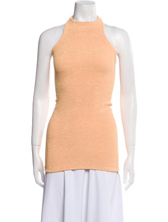 Hunza G Nylon Mock Neck Top