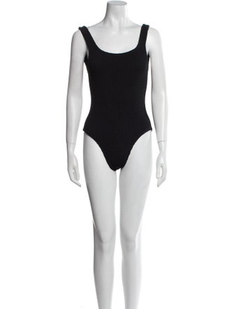 Hunza G Nylon Scoop Neck Bodysuit